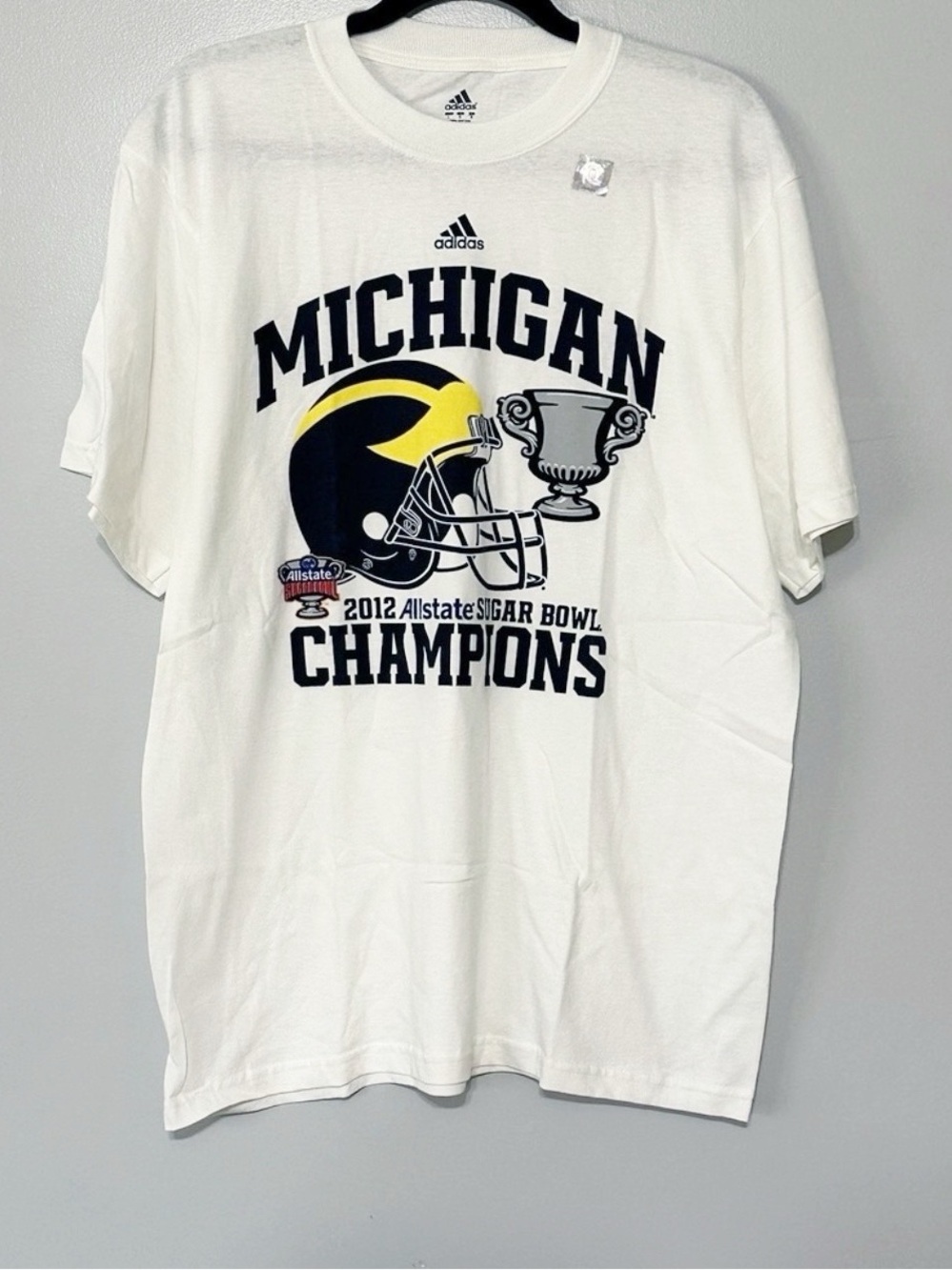 Michigan 2012 Allstate Sugar Bowl Champions White NWOT Size Large